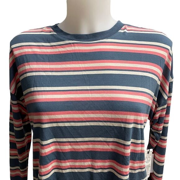 TREASURE & BOND GIRLS’ BLUE MIRAGE CORAL STRIPE long sleeve top sz XL 14/16 - Picture 2 of 12